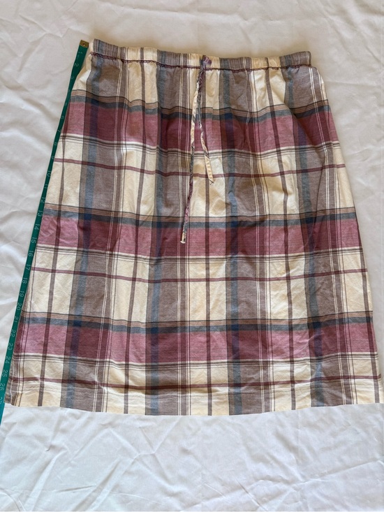 Orvis Dresses & Skirts - Orvis Plaid Drawstring Midi Skirt in Cream and Mauve-Tone